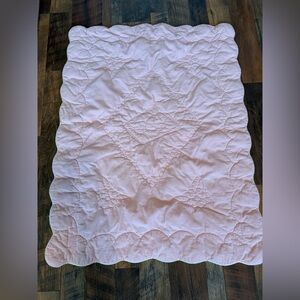 Vintage Doray Rothschild pink corduroy quilted baby blanket size 30”x40”